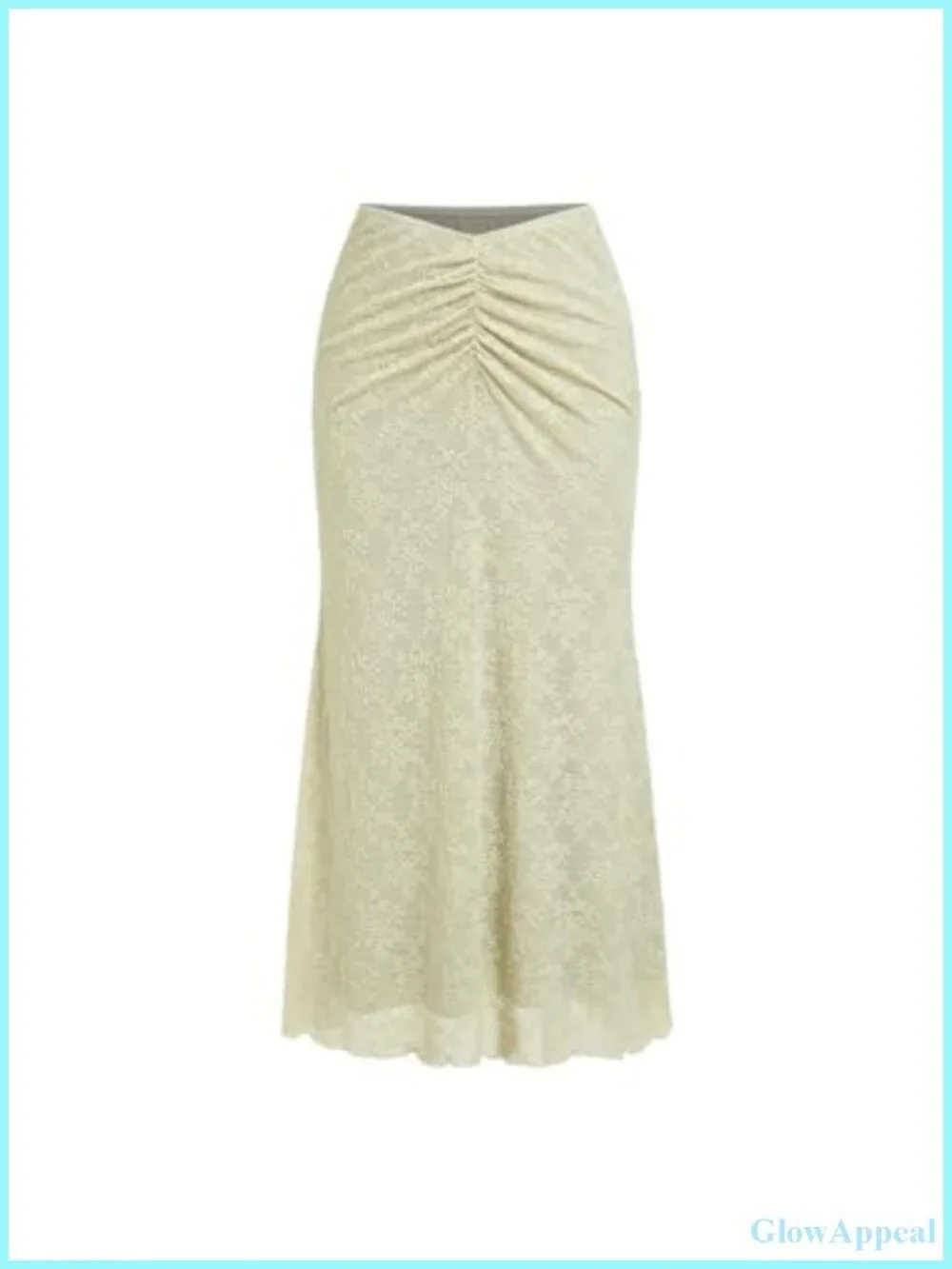 Women's Floral Lace Mesh Maxi Skirt - Ruched Bodycon Boho Night Out